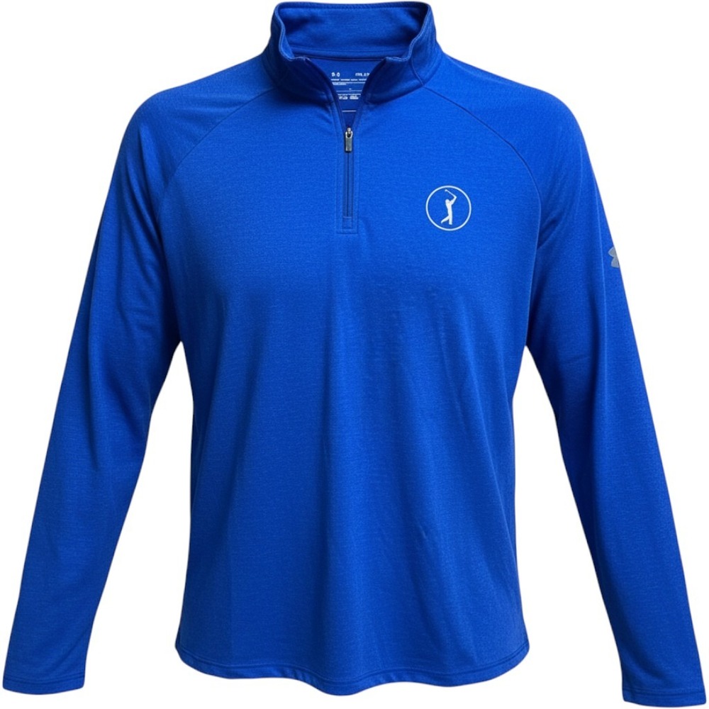 Under Armour Mens Long Sleeve Royal Blue Size 2 Large HeatGear Loose Fit 1/4 Zip